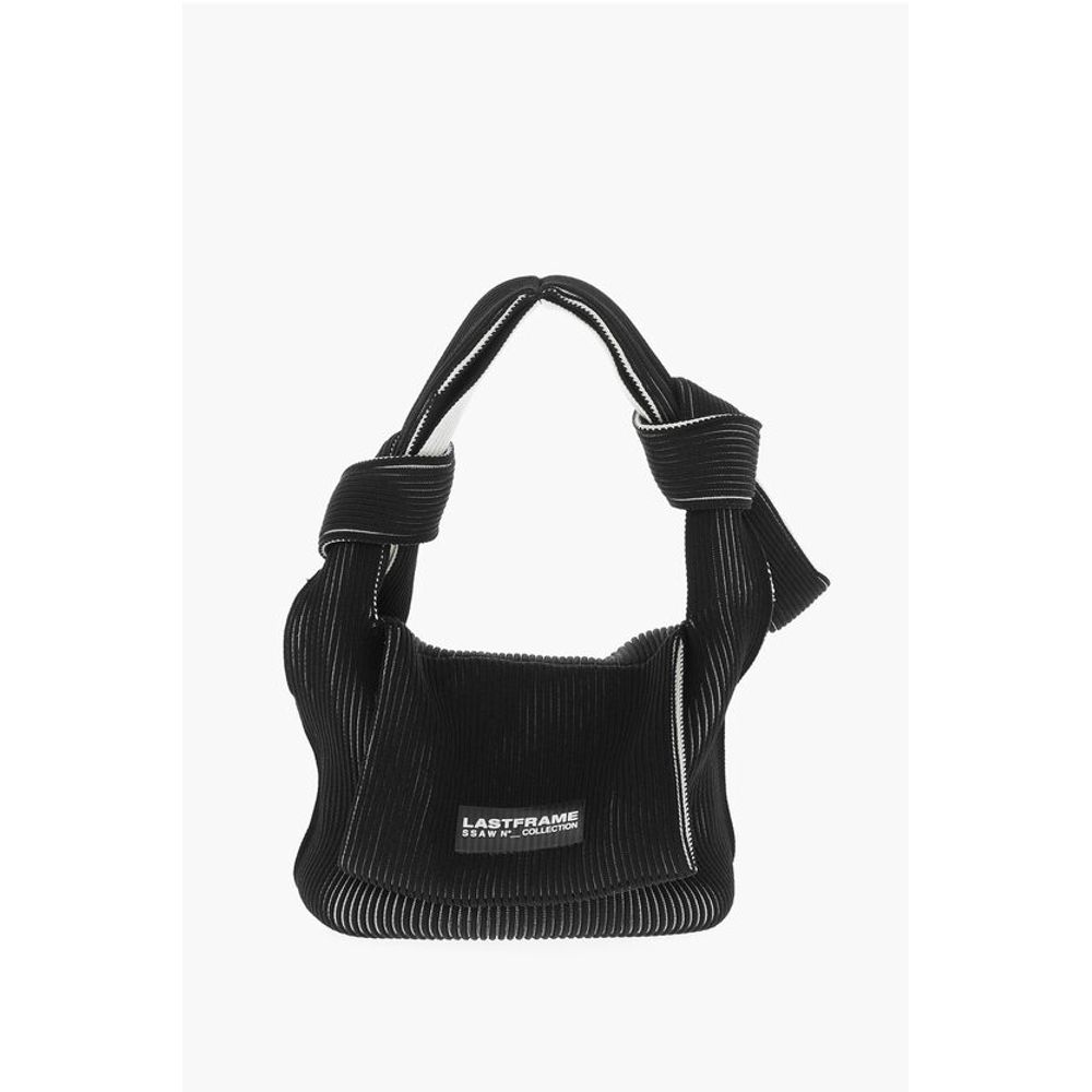 Two-Tone Knitted OBI Bag with Knotted Handle