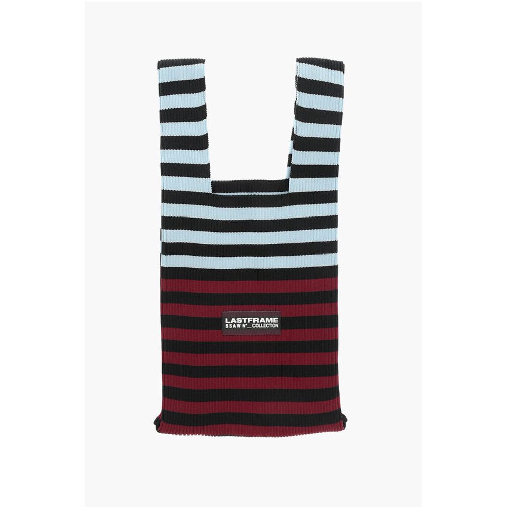 Striped Knitted Tote Bag