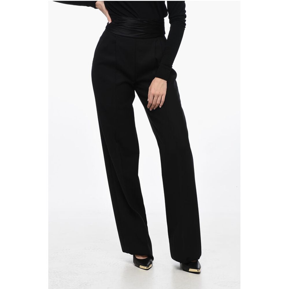 Pleated Tailored Pants with Sash-Belt