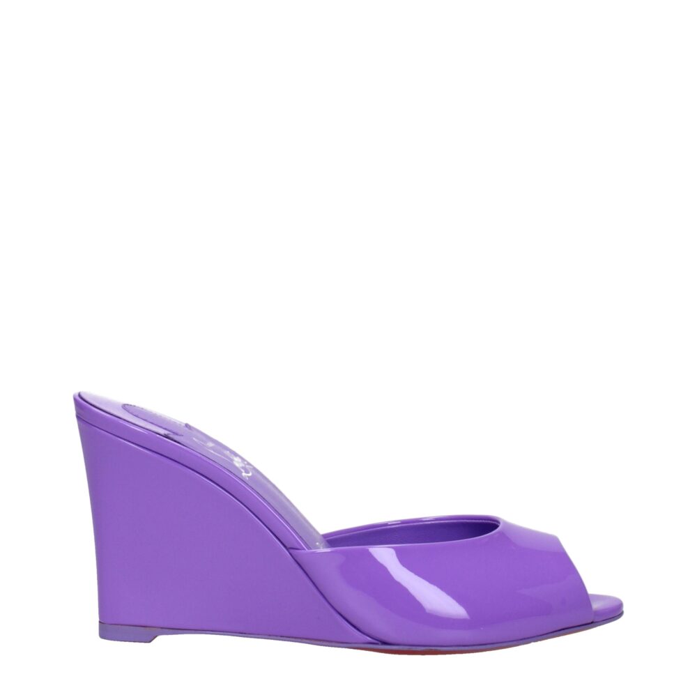 Purple Leather Wedge