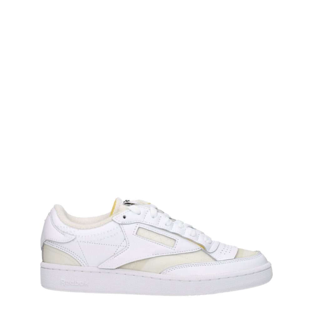 White Fabric Low Tops