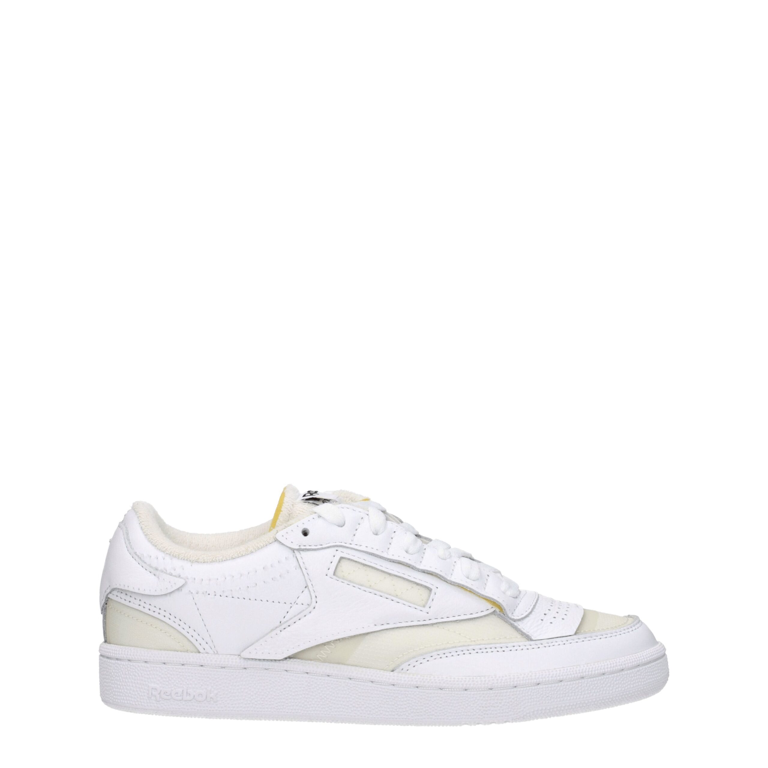 White Fabric Low Tops