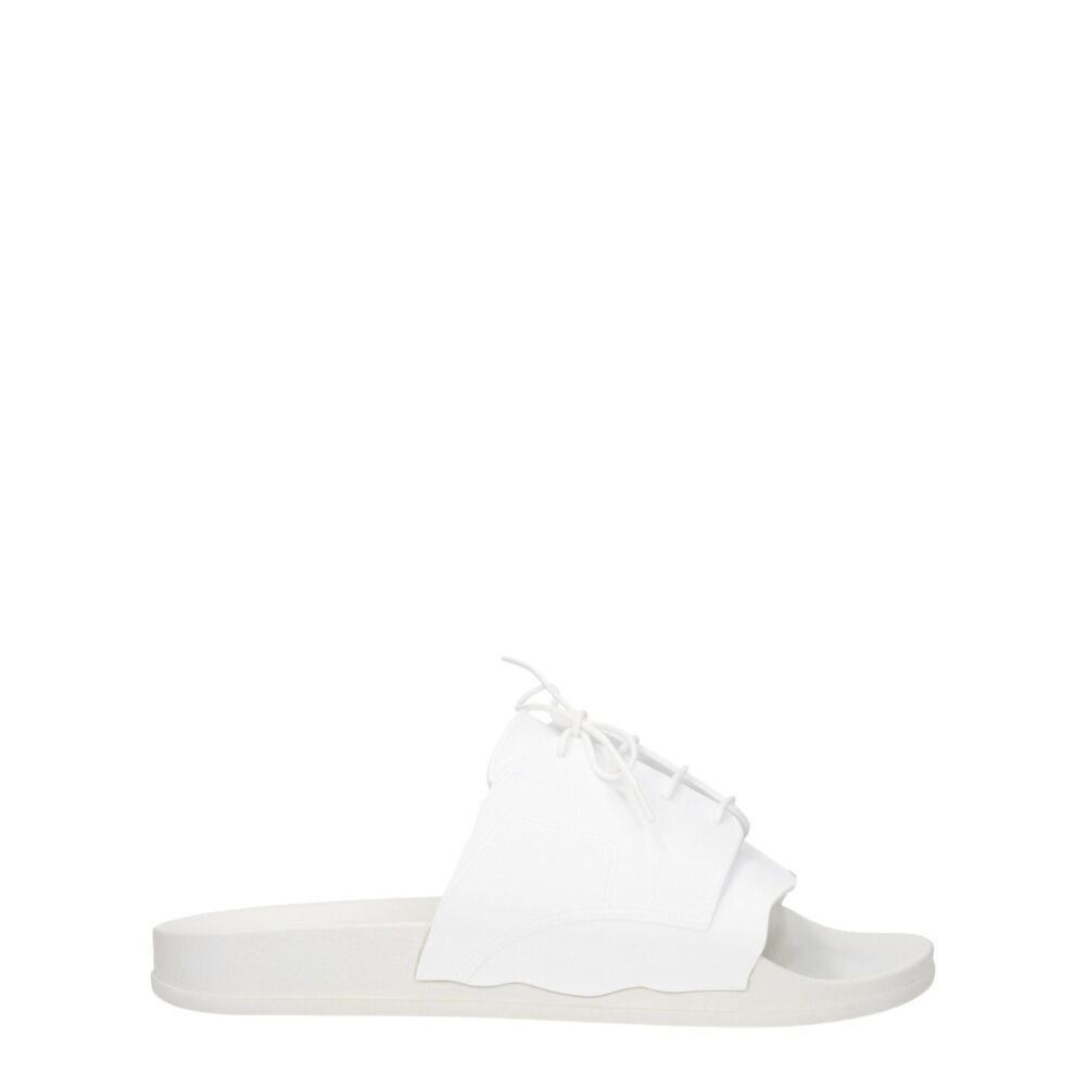White Cotton Slippers Sandals