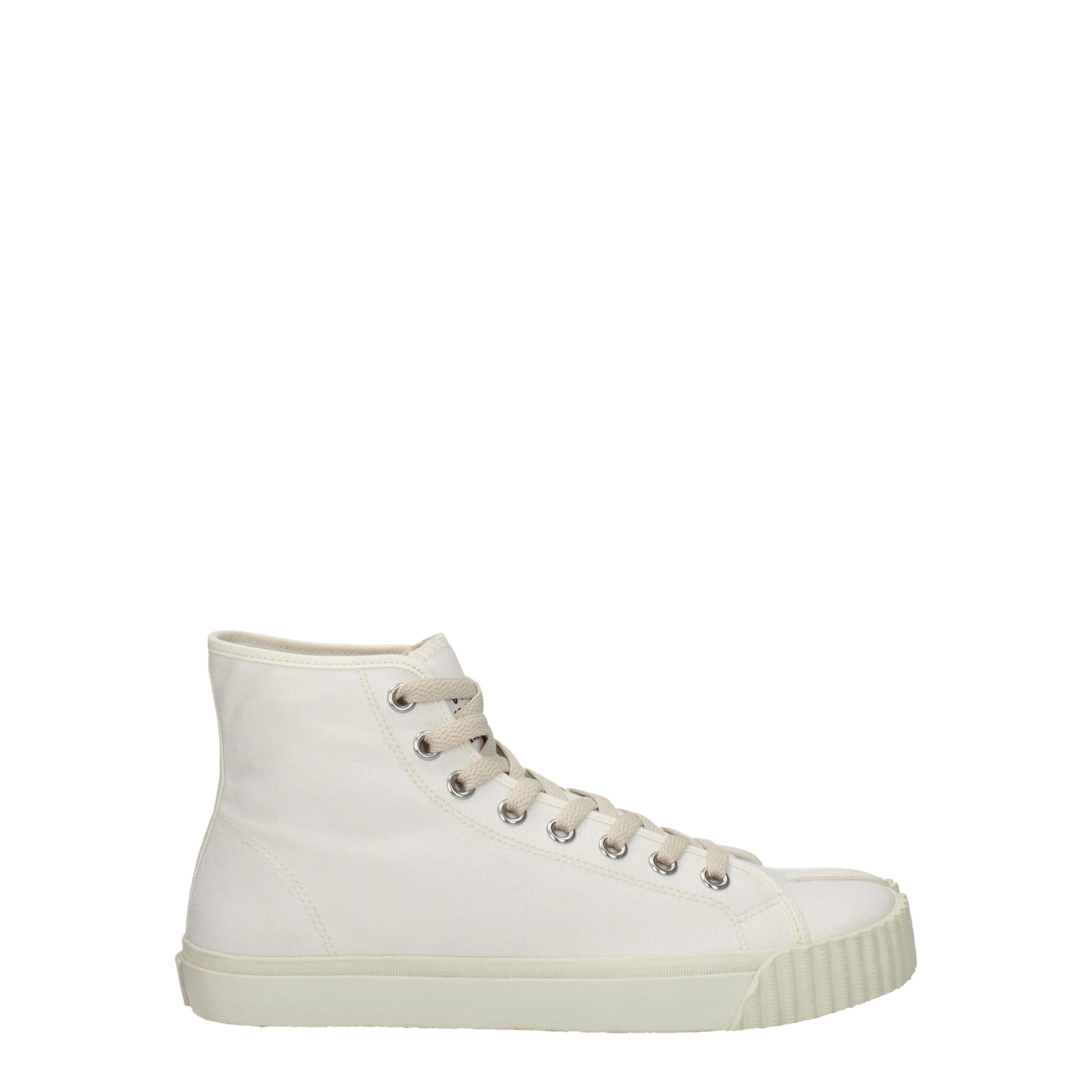 White Fabric High Tops