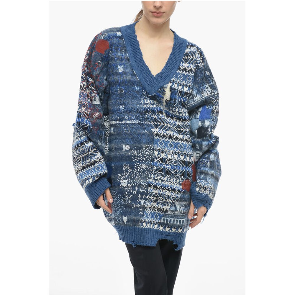 MM0 V Neck Wool Blend Pullover