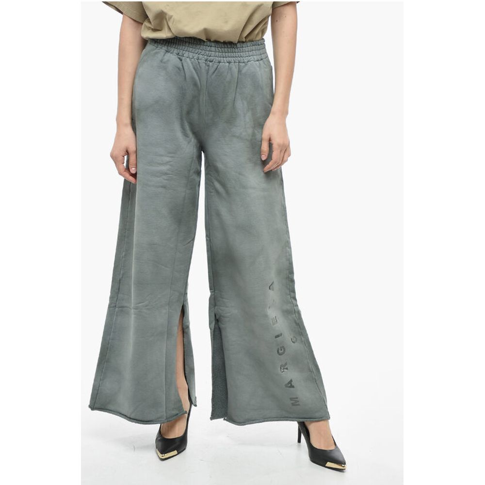 MM6 Brushed Cotton Palazzo Pants with Opened Bottom