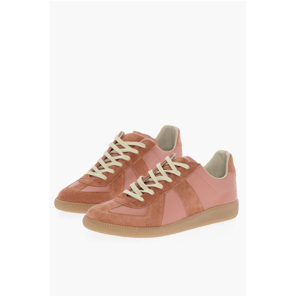 MM22 Suede Low-Top Sneakers with Contrast Laces