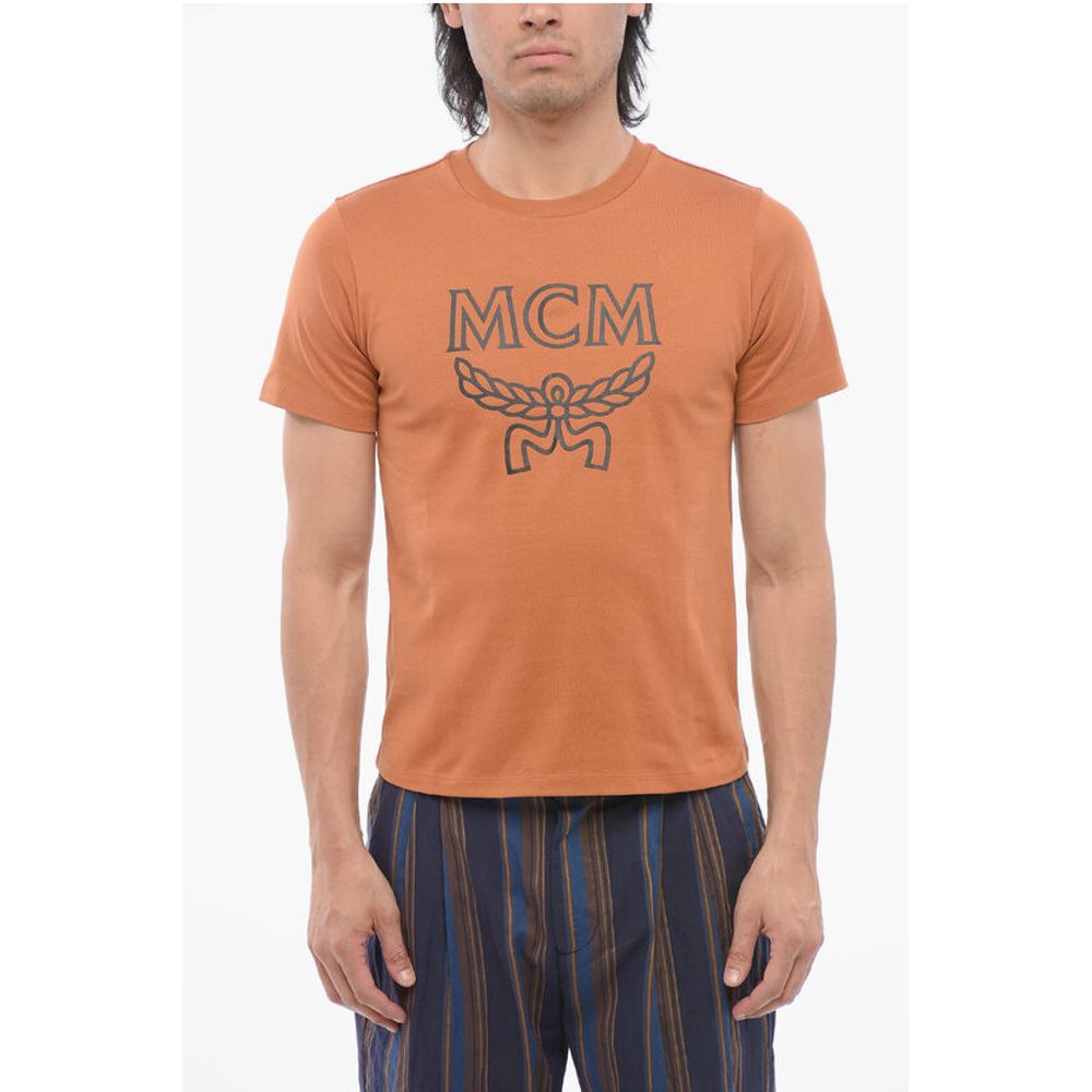 Cotton Crew-Neck T-shirt with Contrast Print
