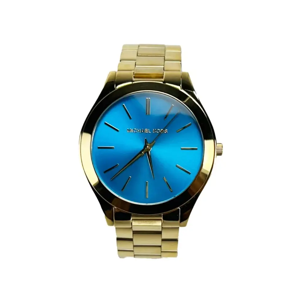 Slim Runway Stainless Steel Watch MK3265 Blue Gold