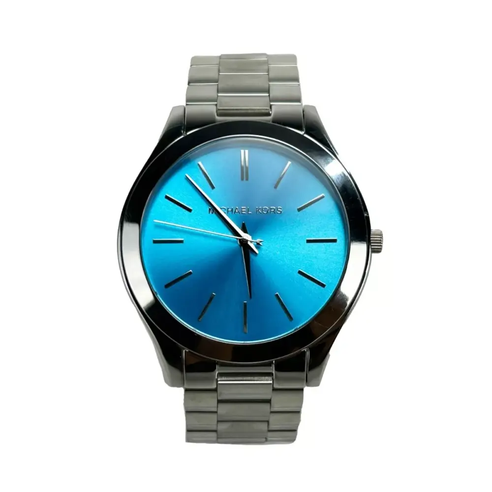 Slim Runway Stainless Steel Watch Blue Silver MK3292