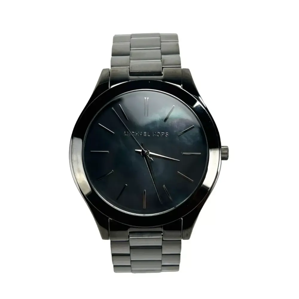 Slim Runway Gun Metal Stainless Steel Watch MK3413