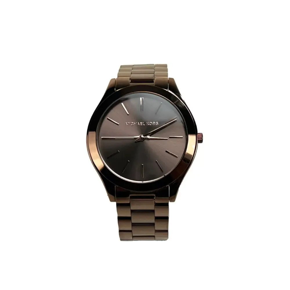 Slim Runway Brown Stainless Steel Watch MK3418