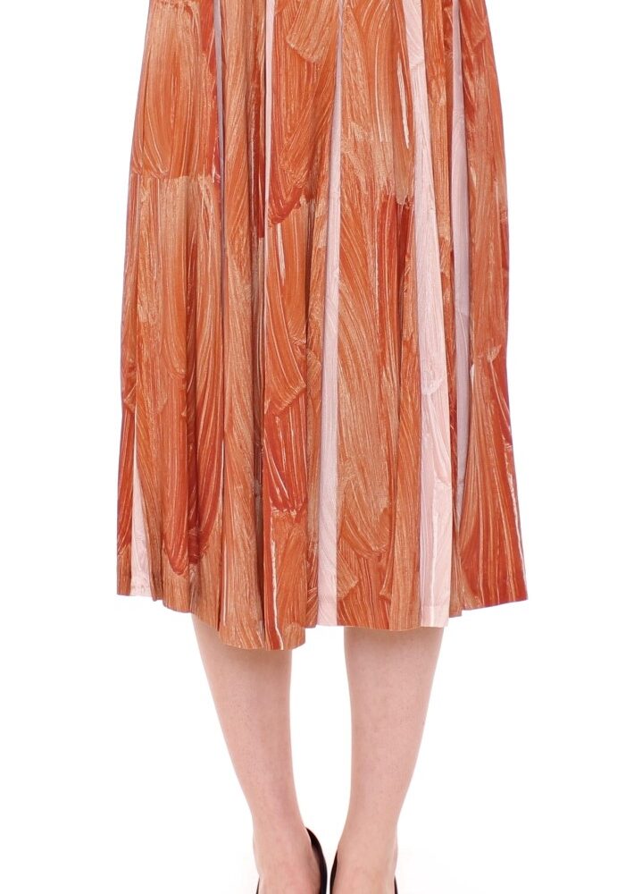 Orange Brown Below-Knee Chic Skirt