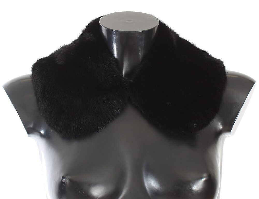 Elegant Black Mink Fur Shoulder Wrap Scarf
