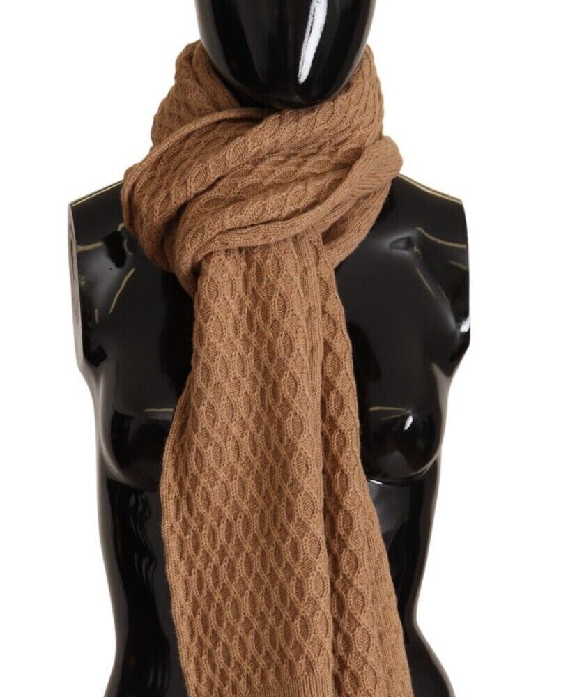 Elegant Dark Brown Knitted Scarf