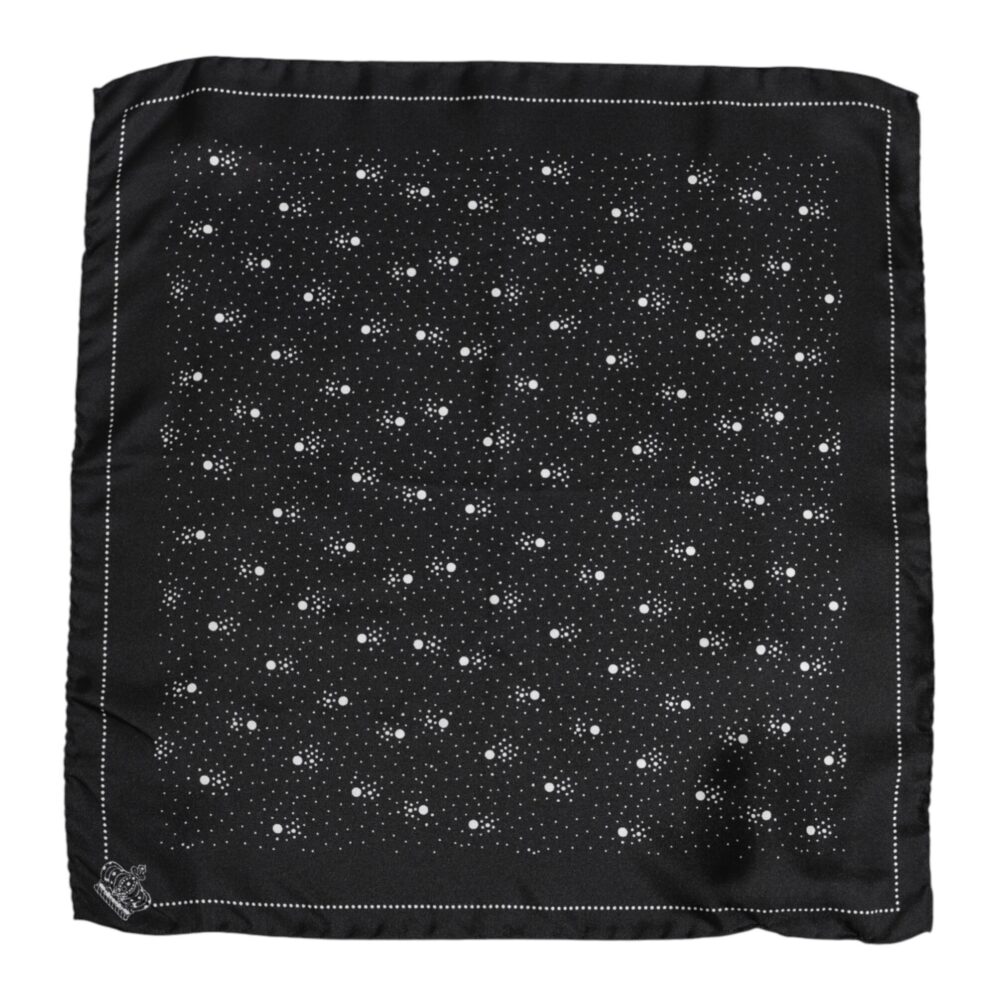 Black White Printed Square Men Foulard Scarf