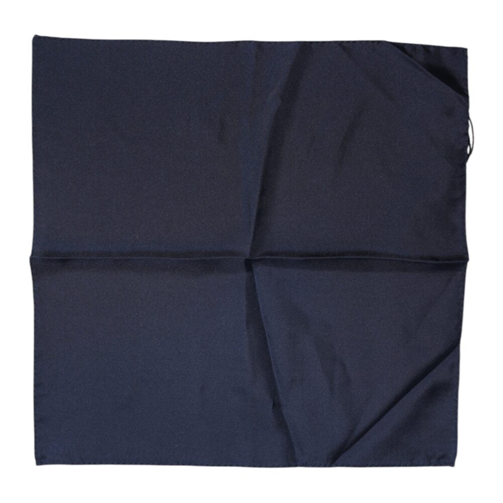 Dark Blue Silk Square Men Foulard Scarf
