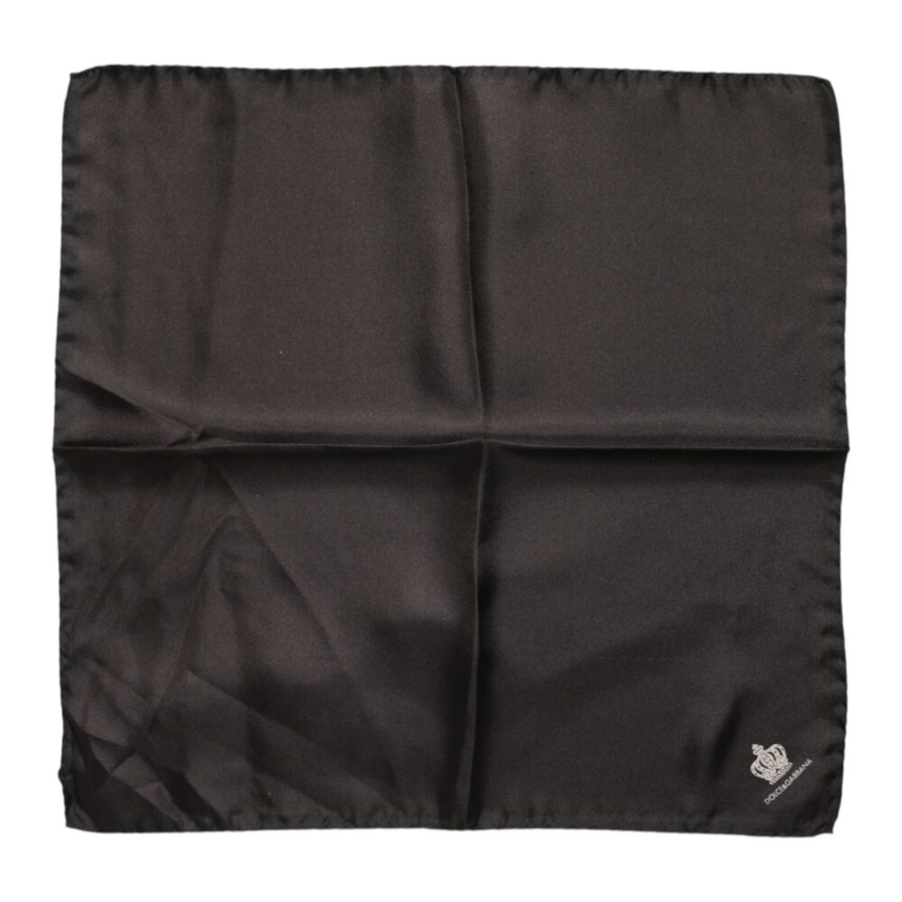 Brown DG Crown Silk Square Men Foulard Scarf