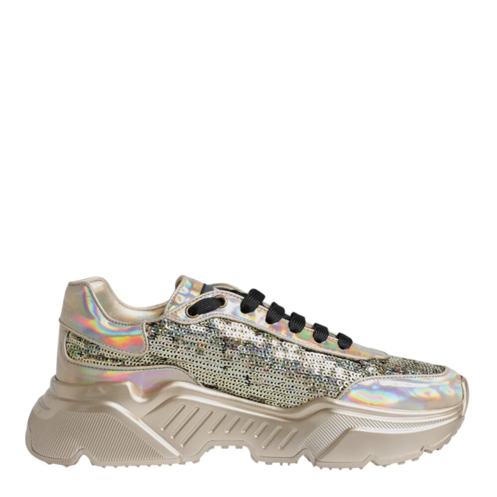Gold Sequin Iridiscent Daymaster Sneakers Shoes