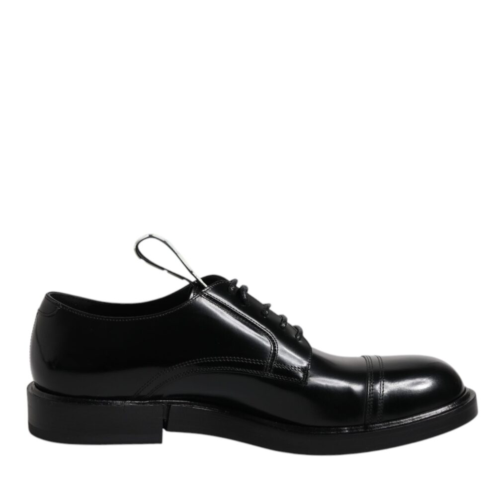 Black Patent Leather Derby Lace Up Formal Dress Shoes
