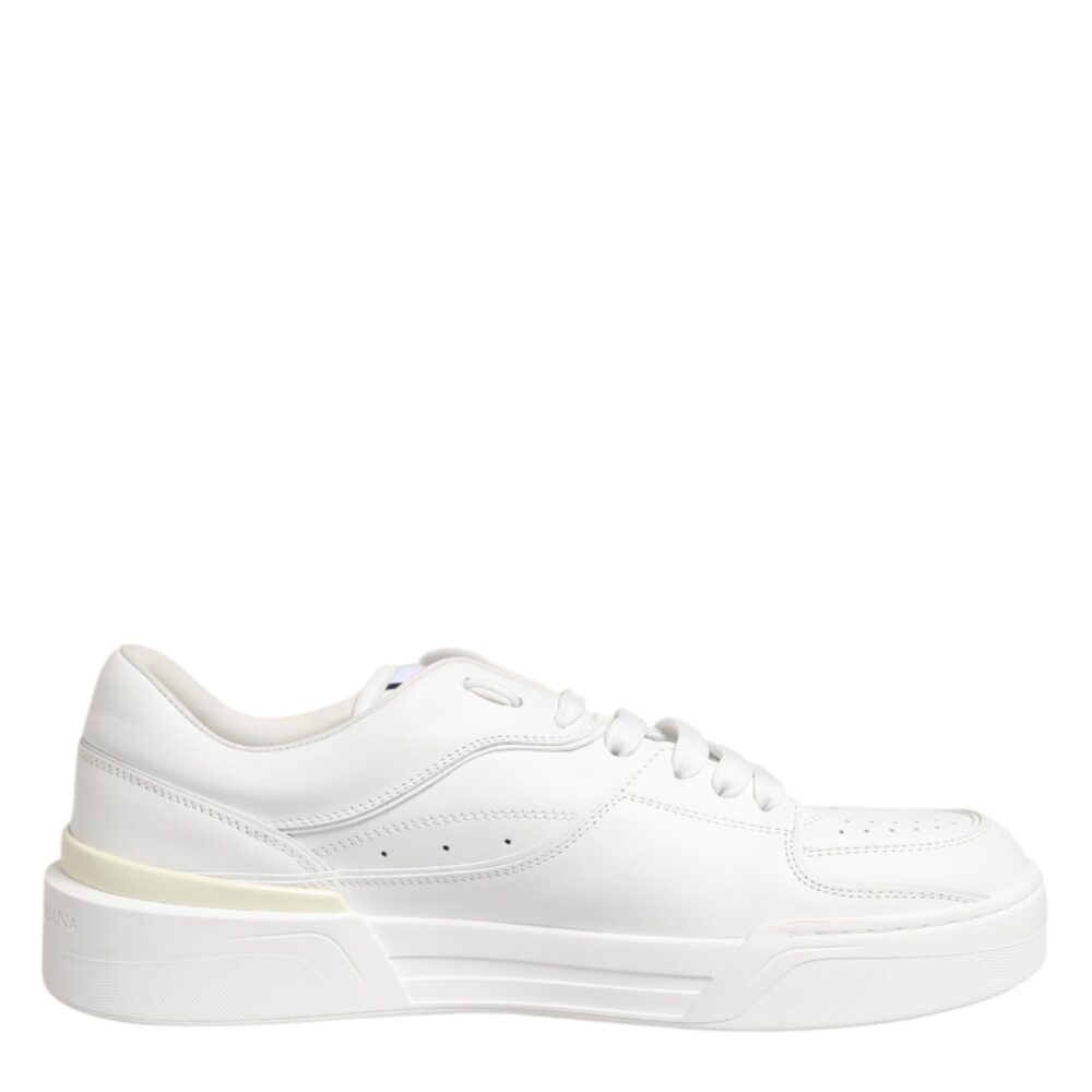 White Miami Leather Low Top Sneakers Shoes