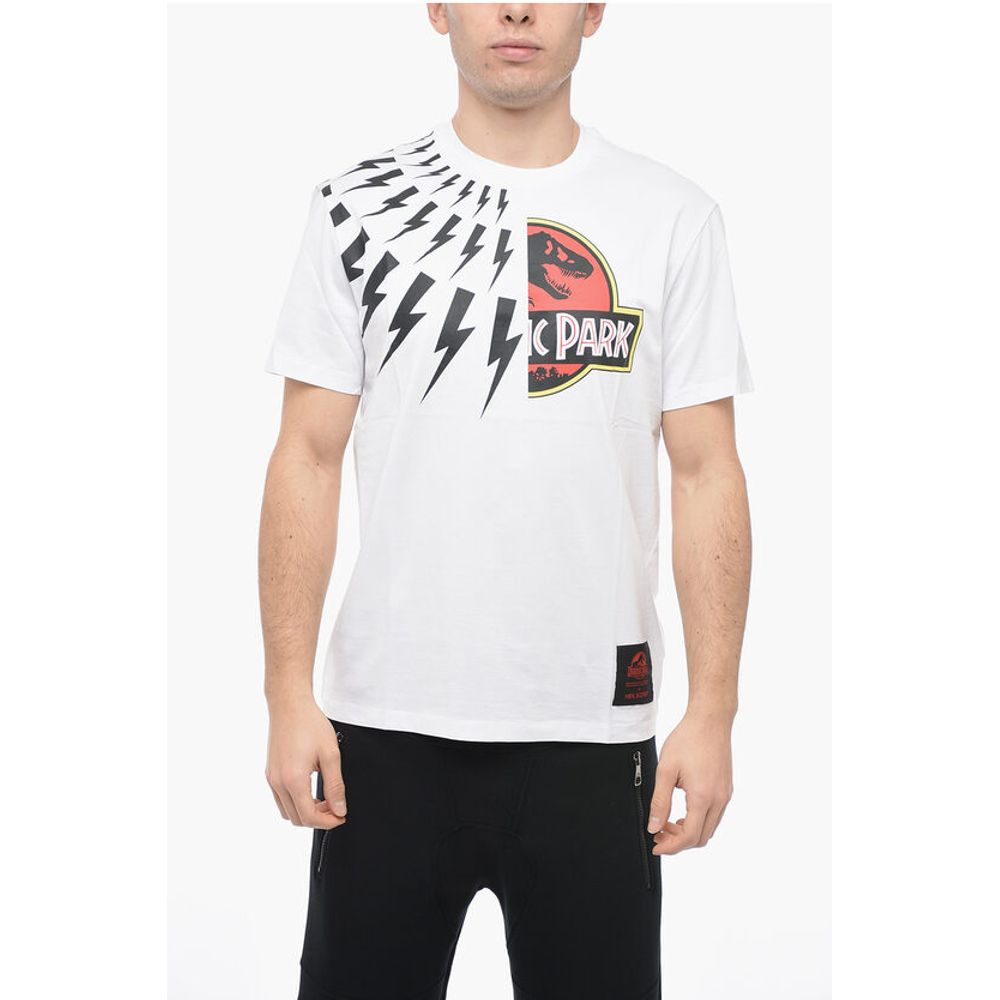 JURASSIC PARK X NB Crew Neck HALF THUNDERBOLT Cotton T-Shirt