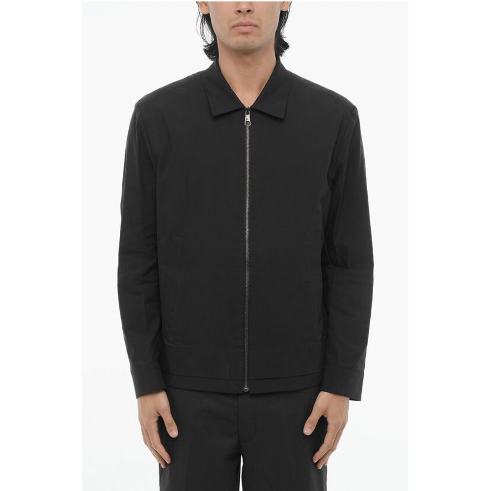 Solid Color Overshirt with Zip Closure