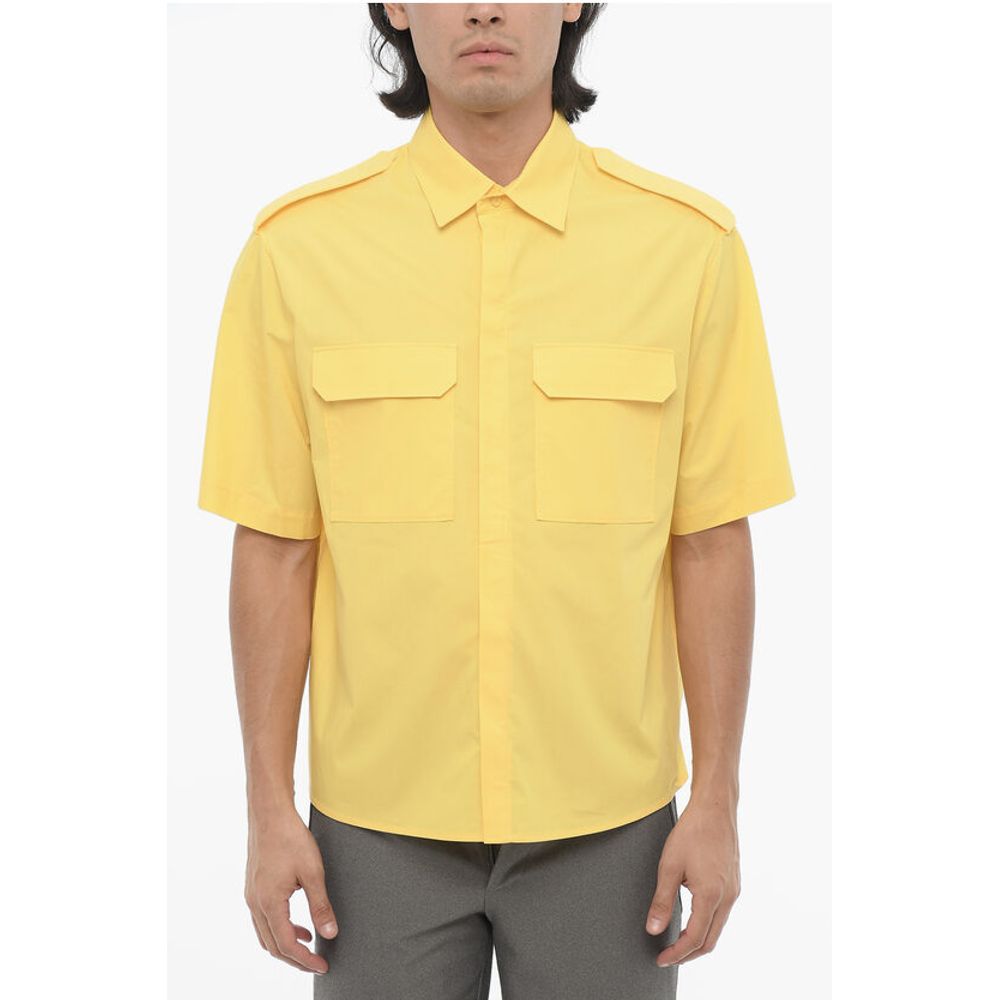 Looe Fit Military Shirt With Short Sleeves