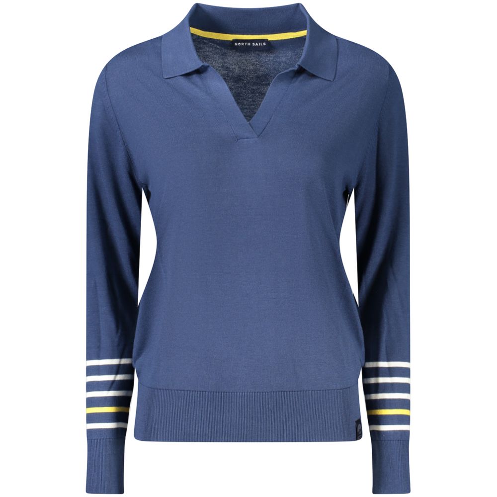 Blue Cotton Women Sweater