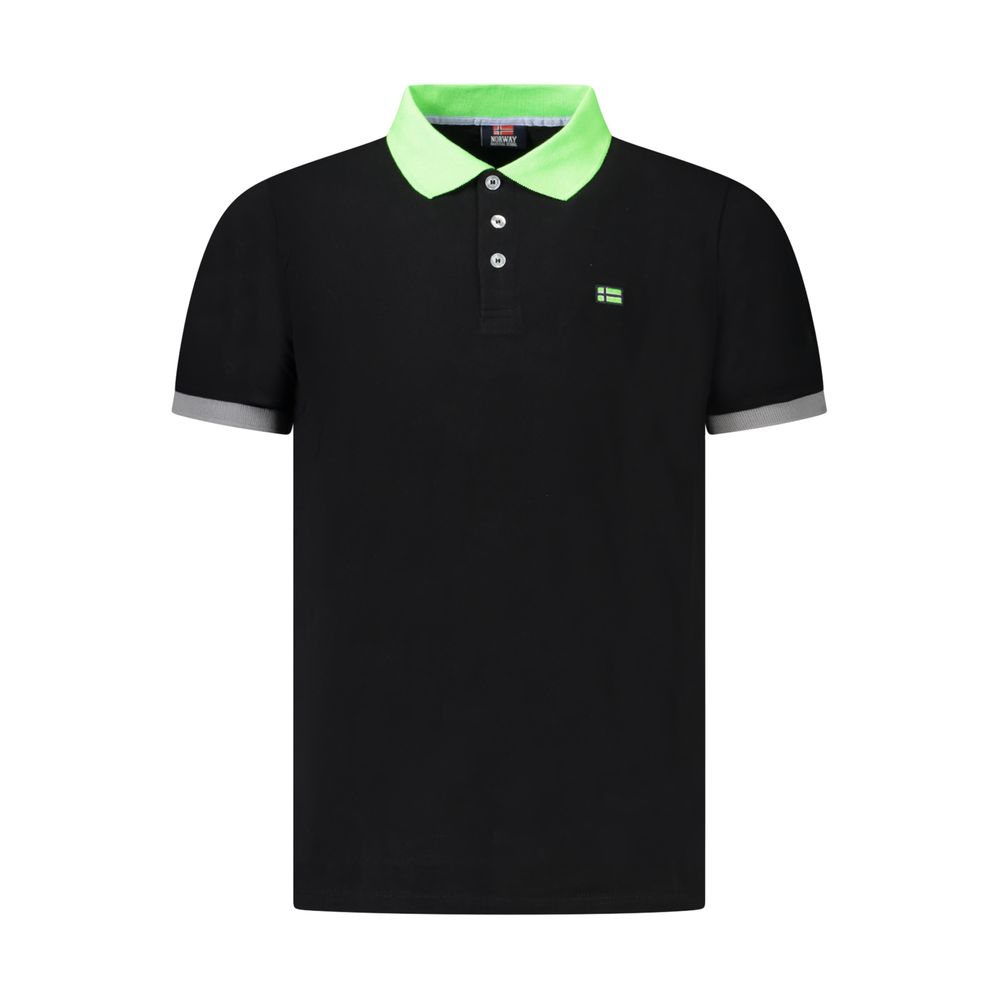 Black Cotton Men Polo Shirt