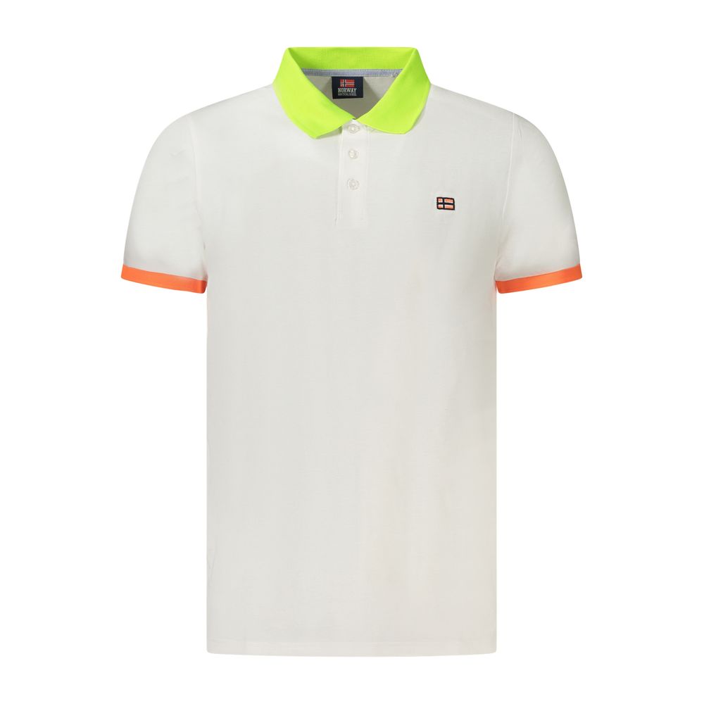 White Cotton Men Polo Shirt