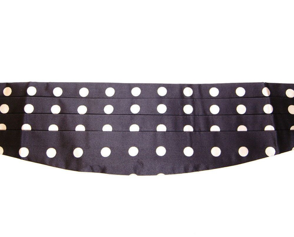 Elegant Silk Black Polka Dot Cummerbund