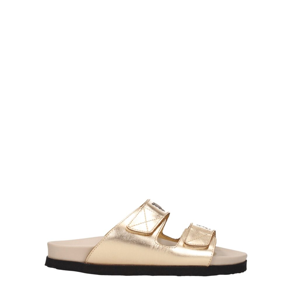 Gold Leather Slipper