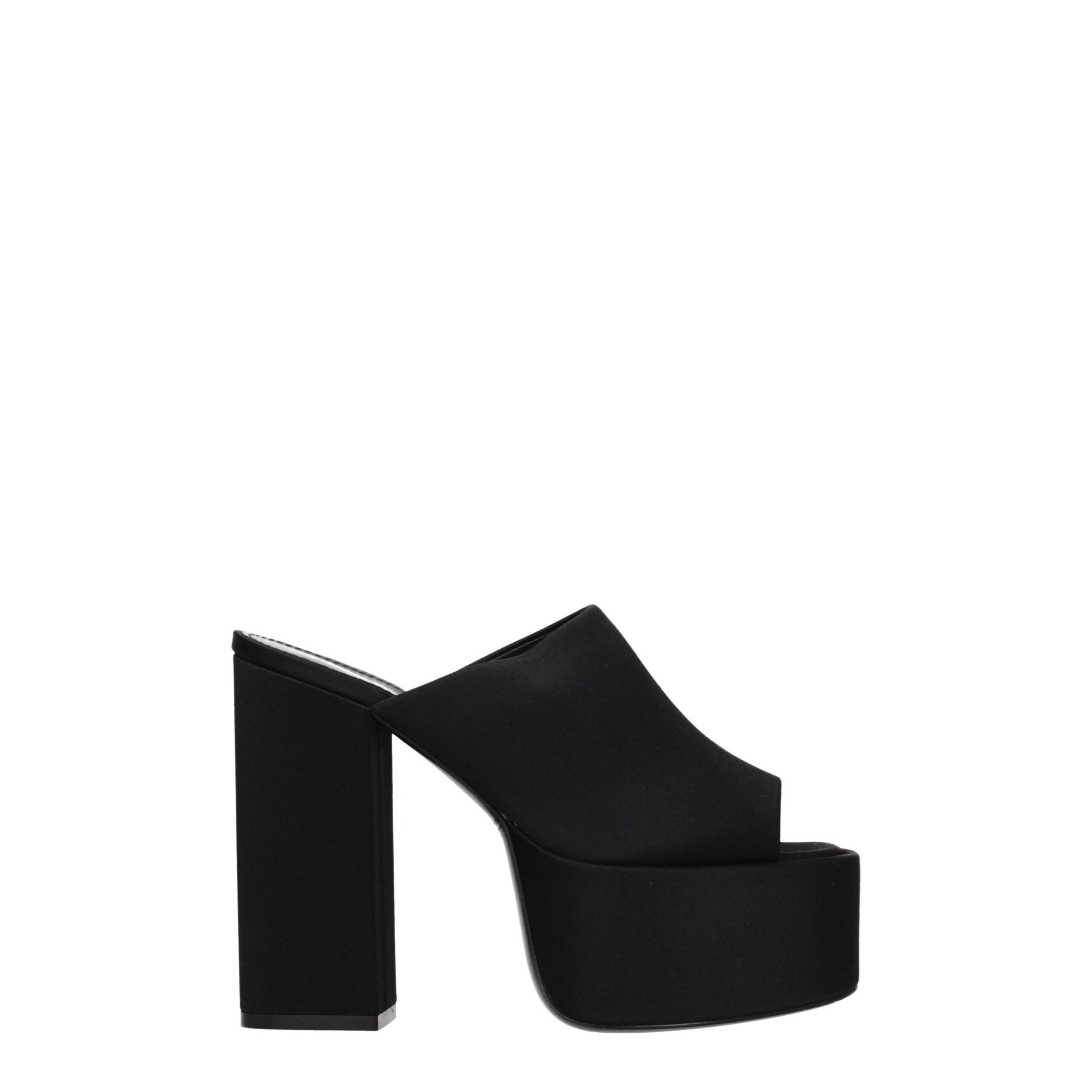 Black Satin Platforms