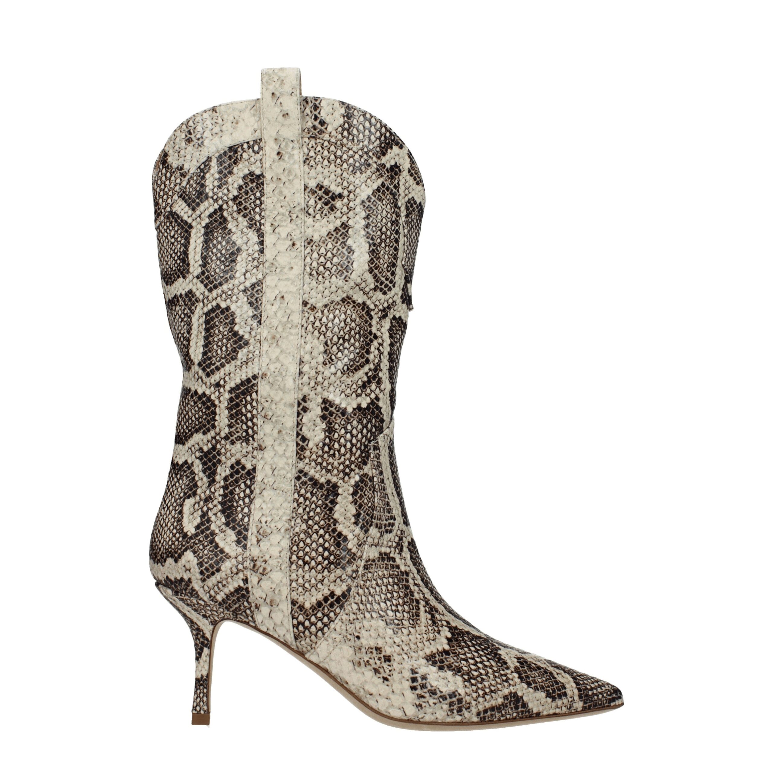 Beige Leather Ankle