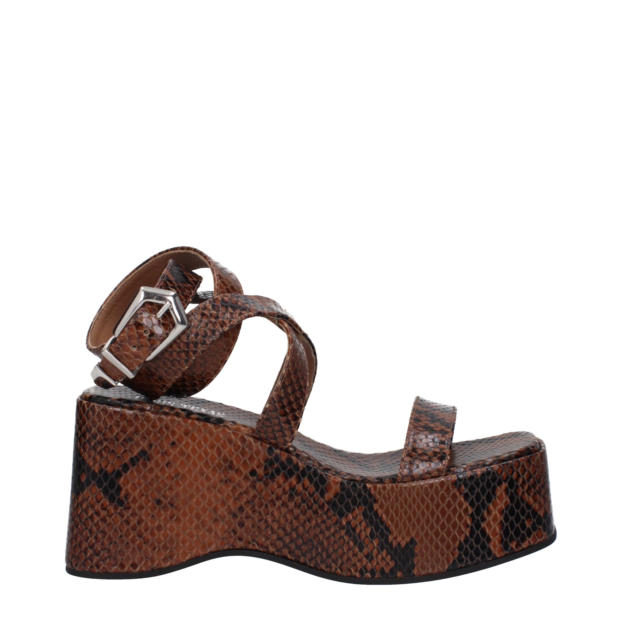 Brown Leather Wedge