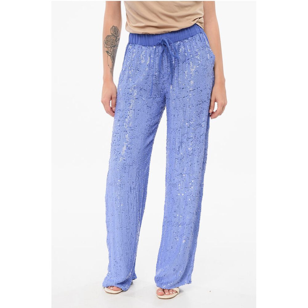 Sequined Straight Pants