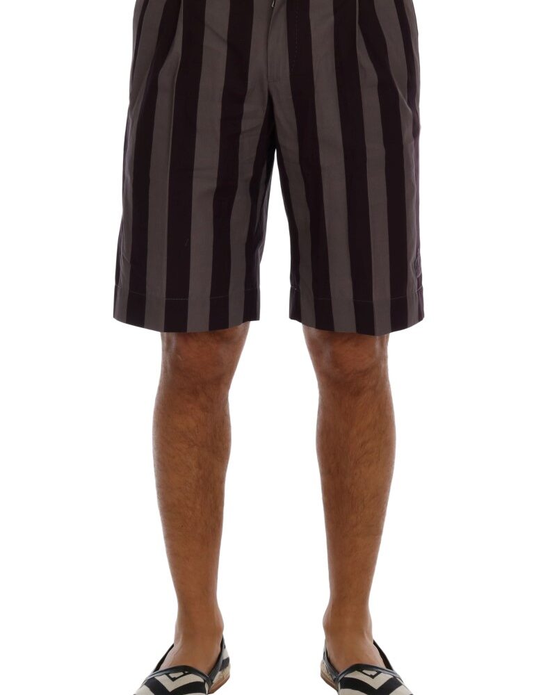 Casual Striped Cotton Shorts