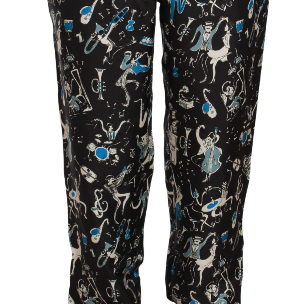 Elegant Silk Lounge Pants with Unique Print