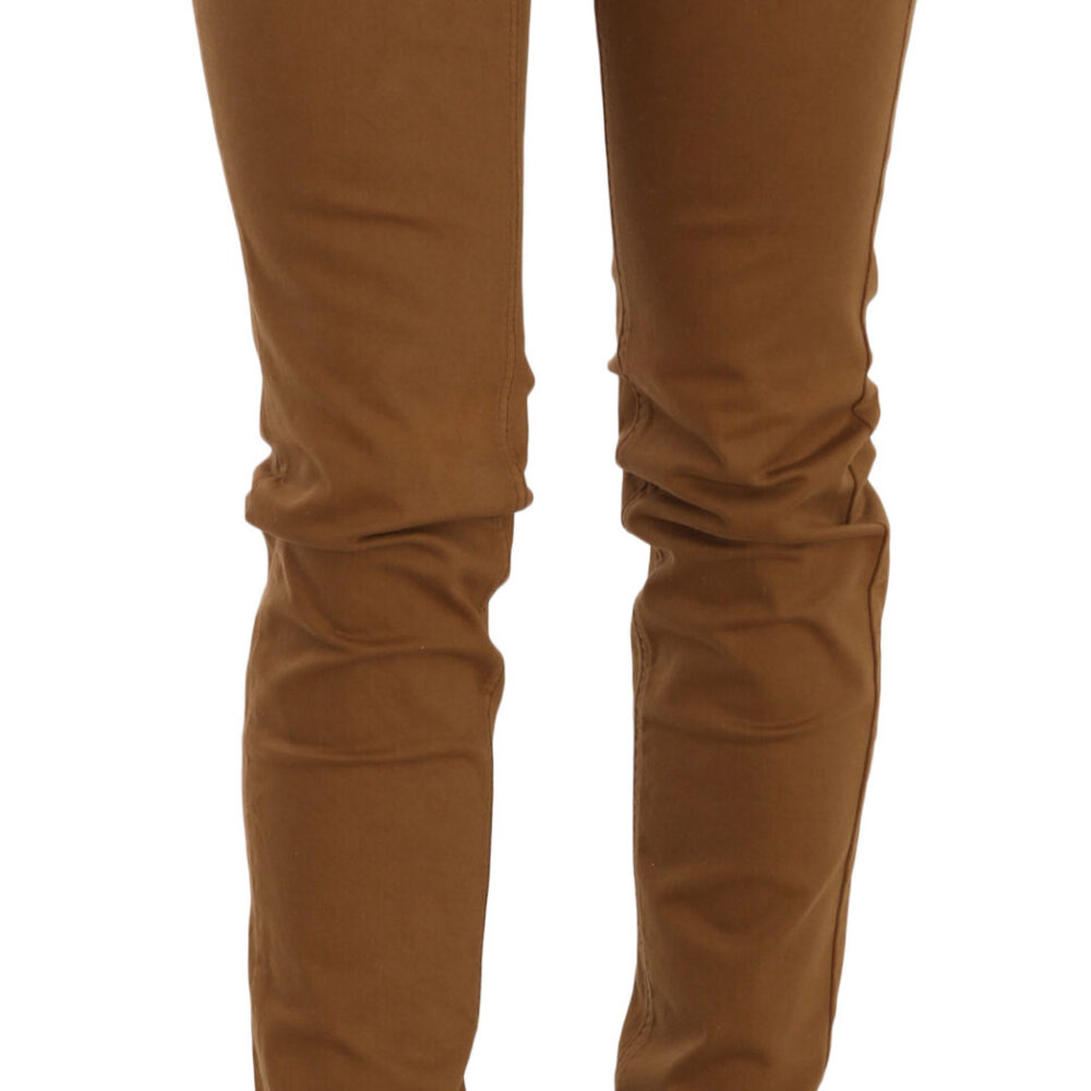 Chic Mid Waist Skinny Cotton Pants
