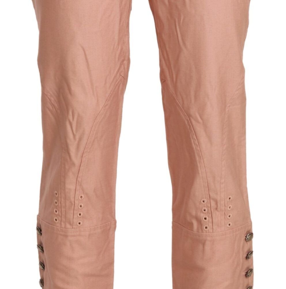 Chic High Waist Cropped Cotton Trousers