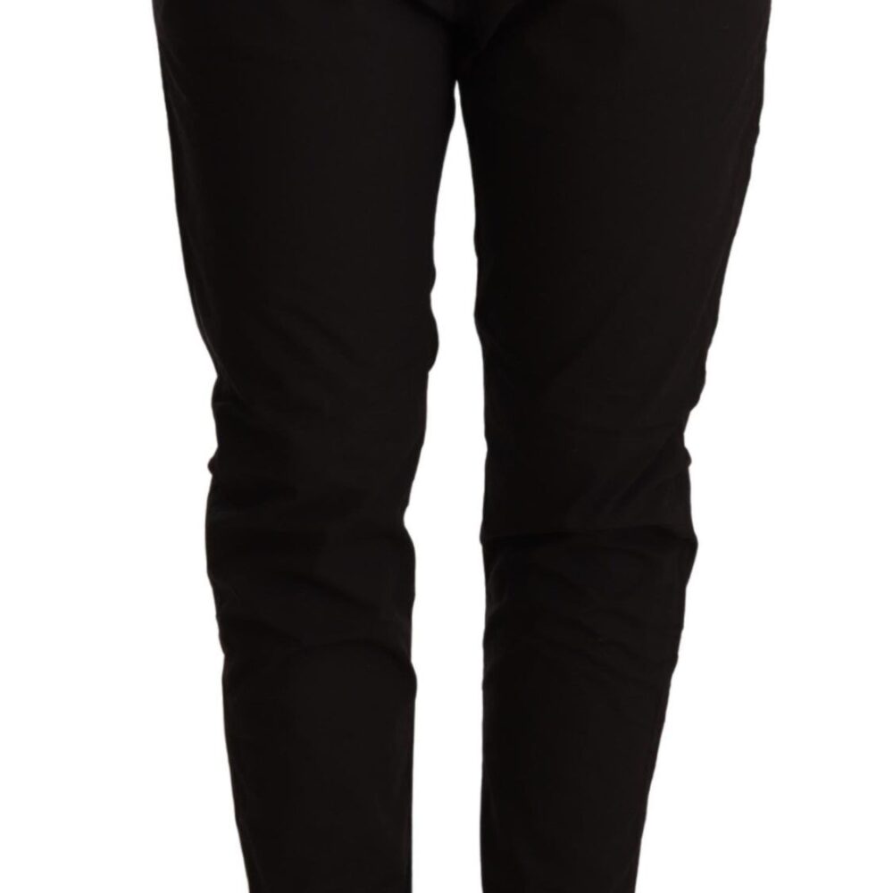 Elegant Black Baggy Cotton Pants