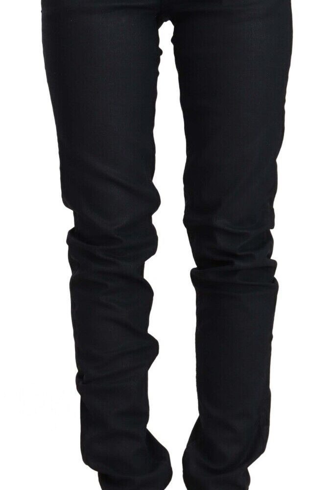 Chic Low Waist Skinny Black Denim