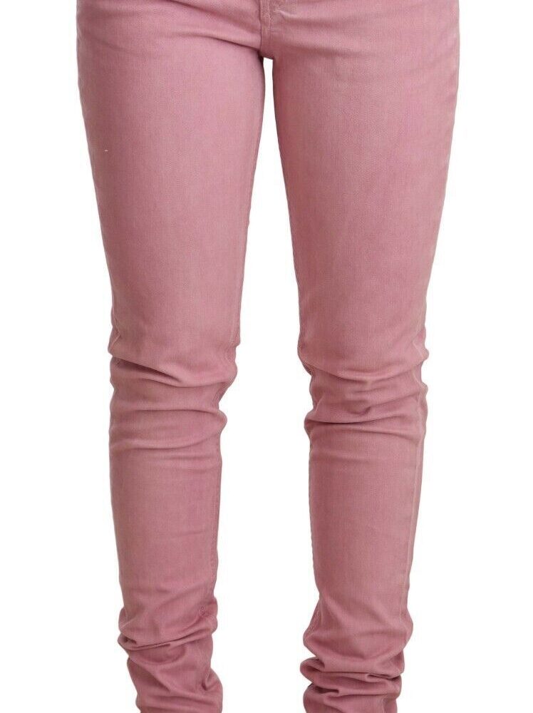 Elegant Slim Fit Pink Denim Jeans
