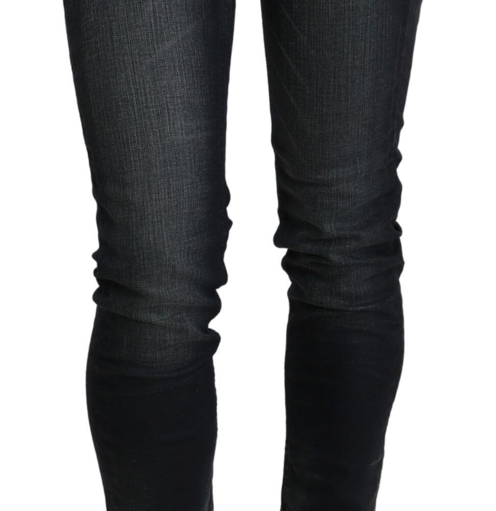 Elegant Low Waist Skinny Black Jeans