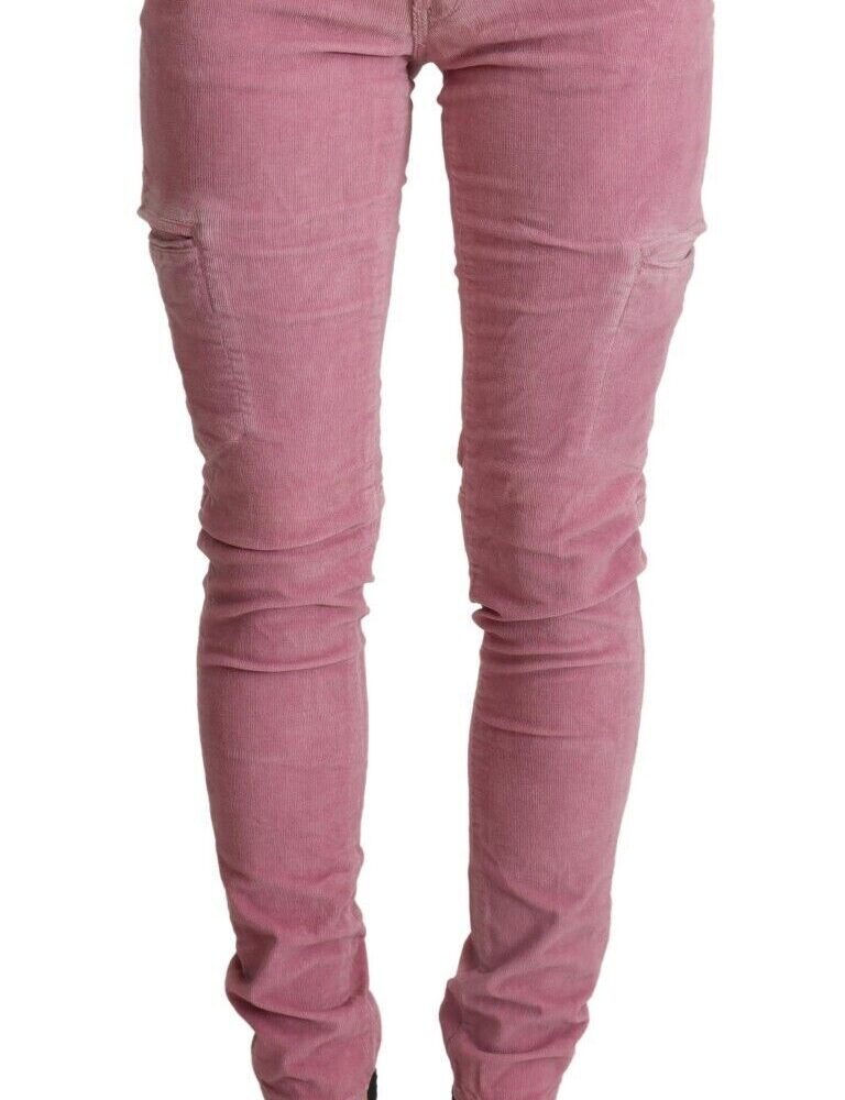 Chic Pink Low Waist Skinny Jeans