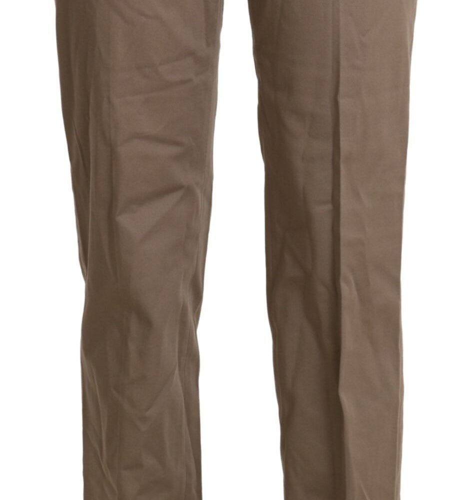 Elegant High Waist Straight Pants in Brown