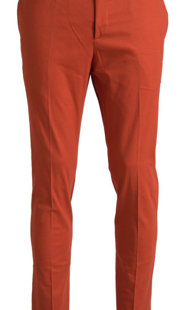 Elegant Orange Pure Cotton Pants