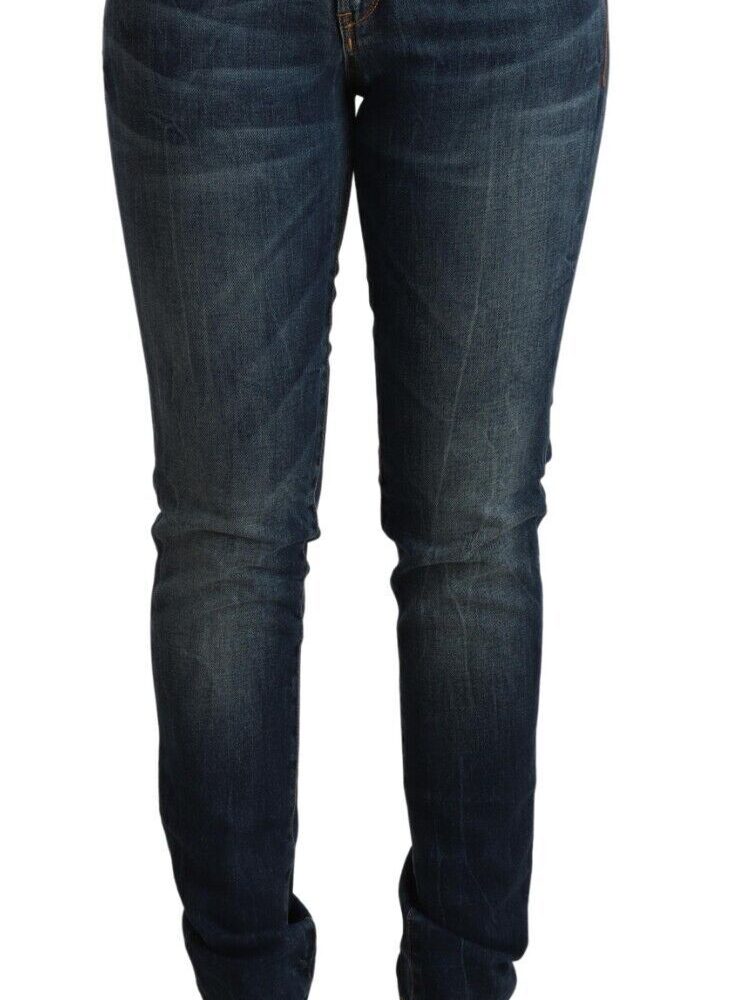 Elegant Slim Fit Low Waist Denim Jeans