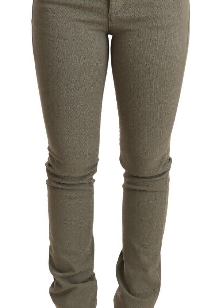 Chic Green Low Waist Skinny Jeans